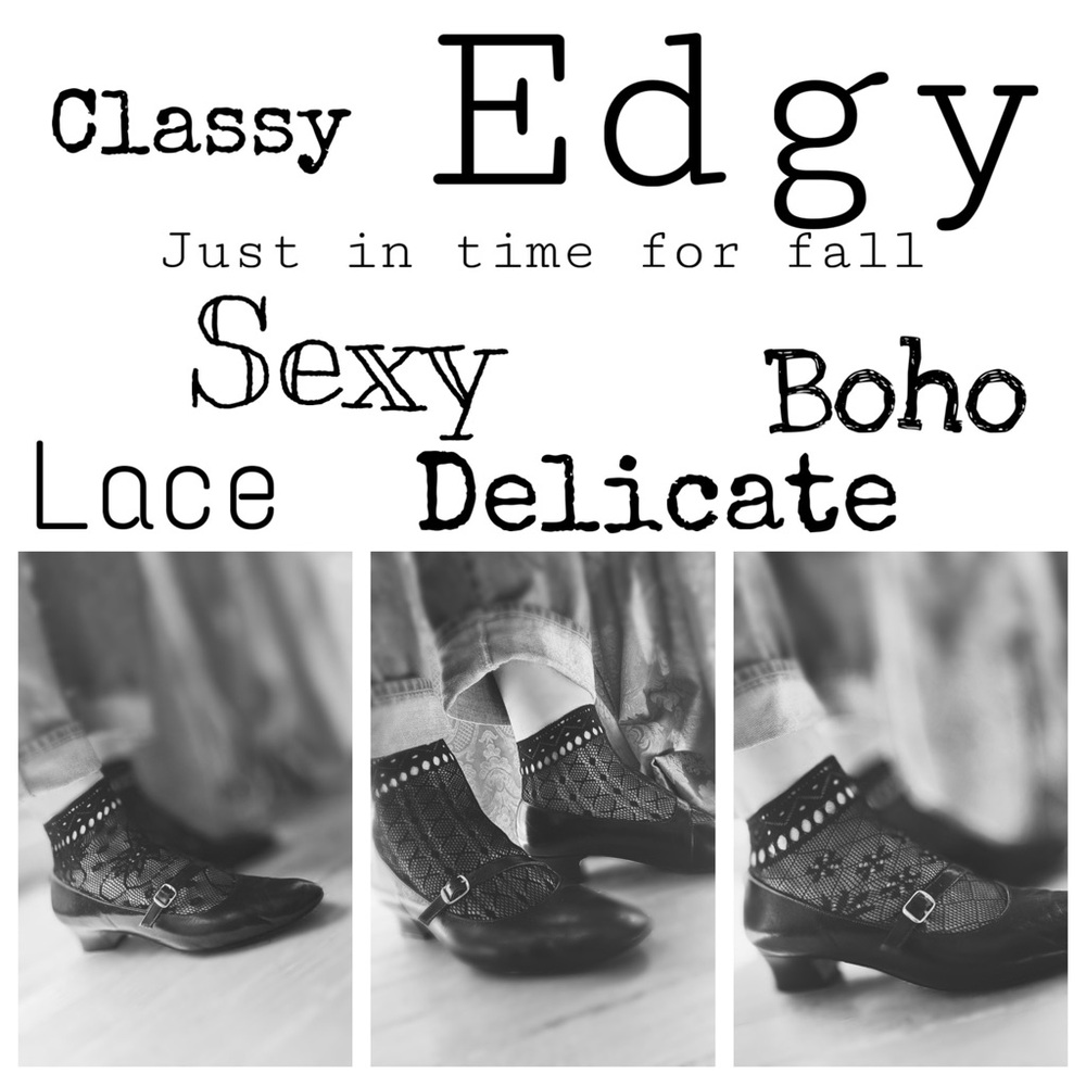LACE Trouser Socks Style A B or C Black